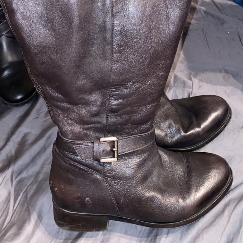 Tall brown wide width boots